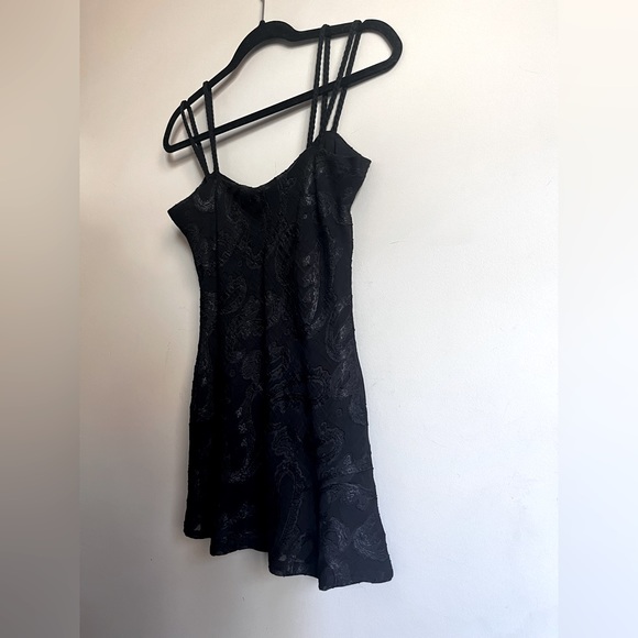 Vintage Black Paisley Camisole Sweetheart Neckline - Picture 4 of 7